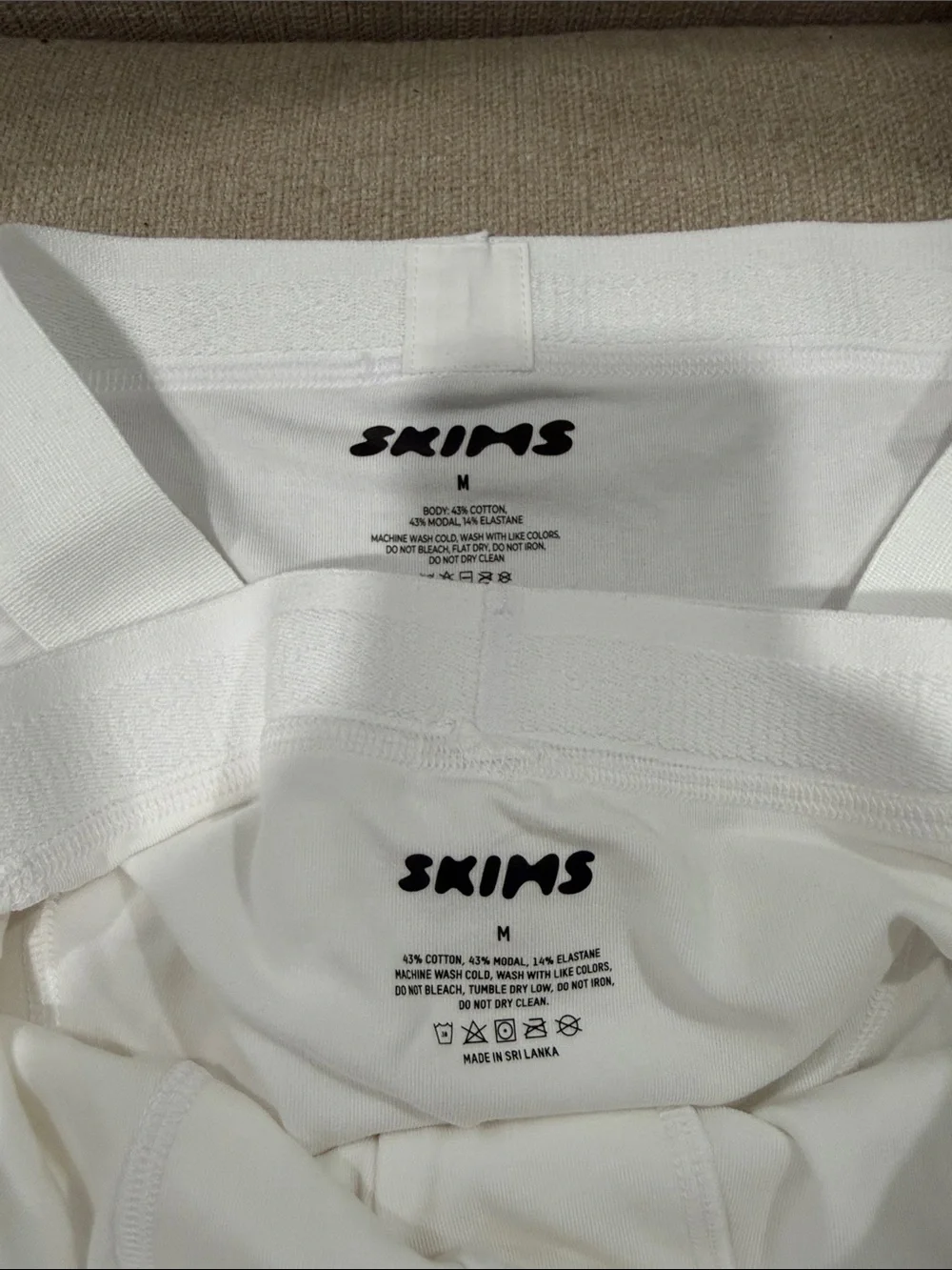 NEW SKIMS Men's White Boxer Briefs 2 Pack Medium
